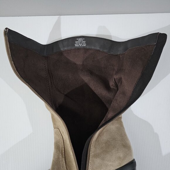 Vince Camuto Babellie Mid Calf Western Boot Square Toe Taupe Tan Suede Size 10 - Picture 10 of 14